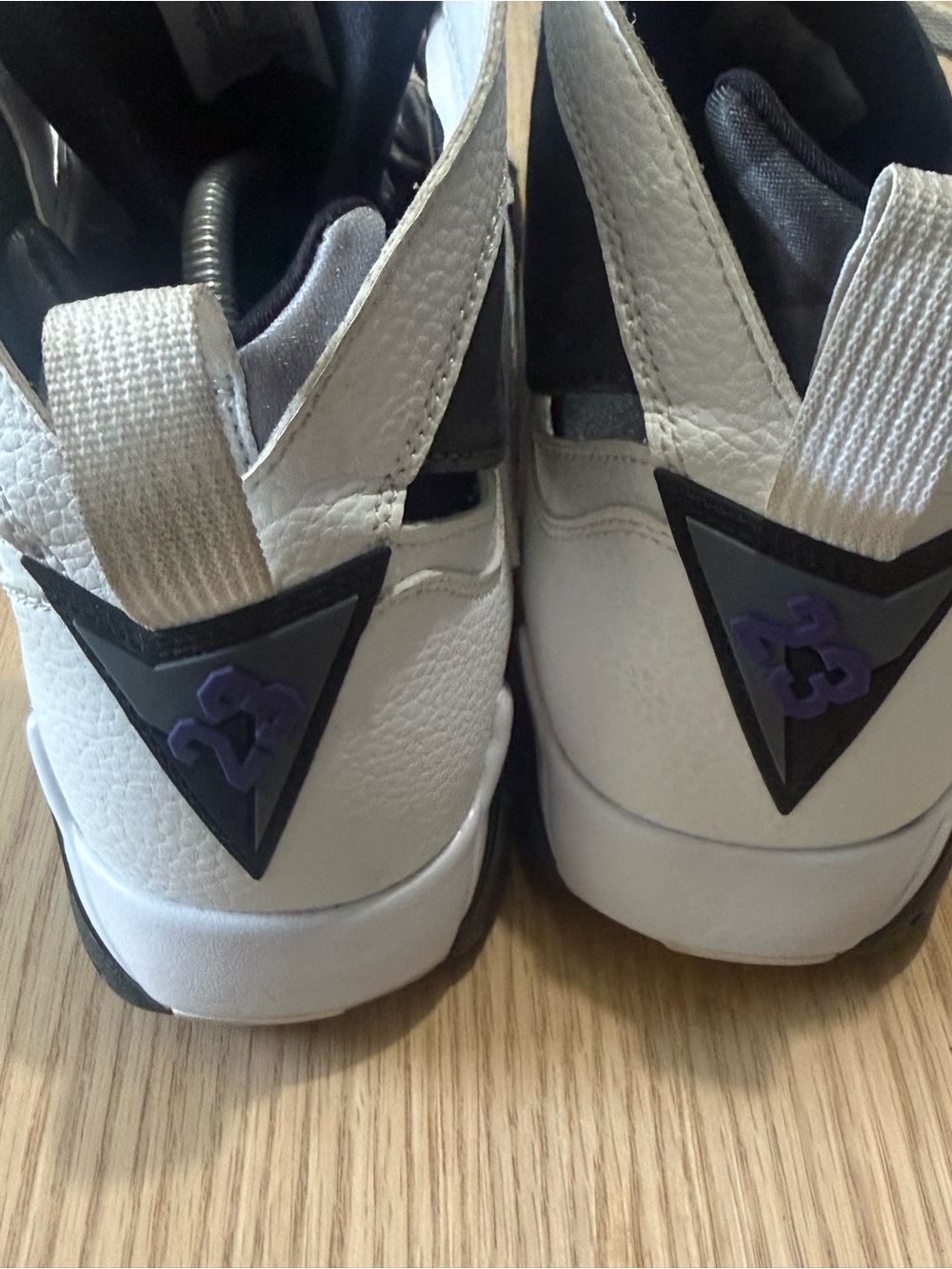 Mens Jordan 7 Flint White/Gray/Purple sneakers. - Picture 7 of 10